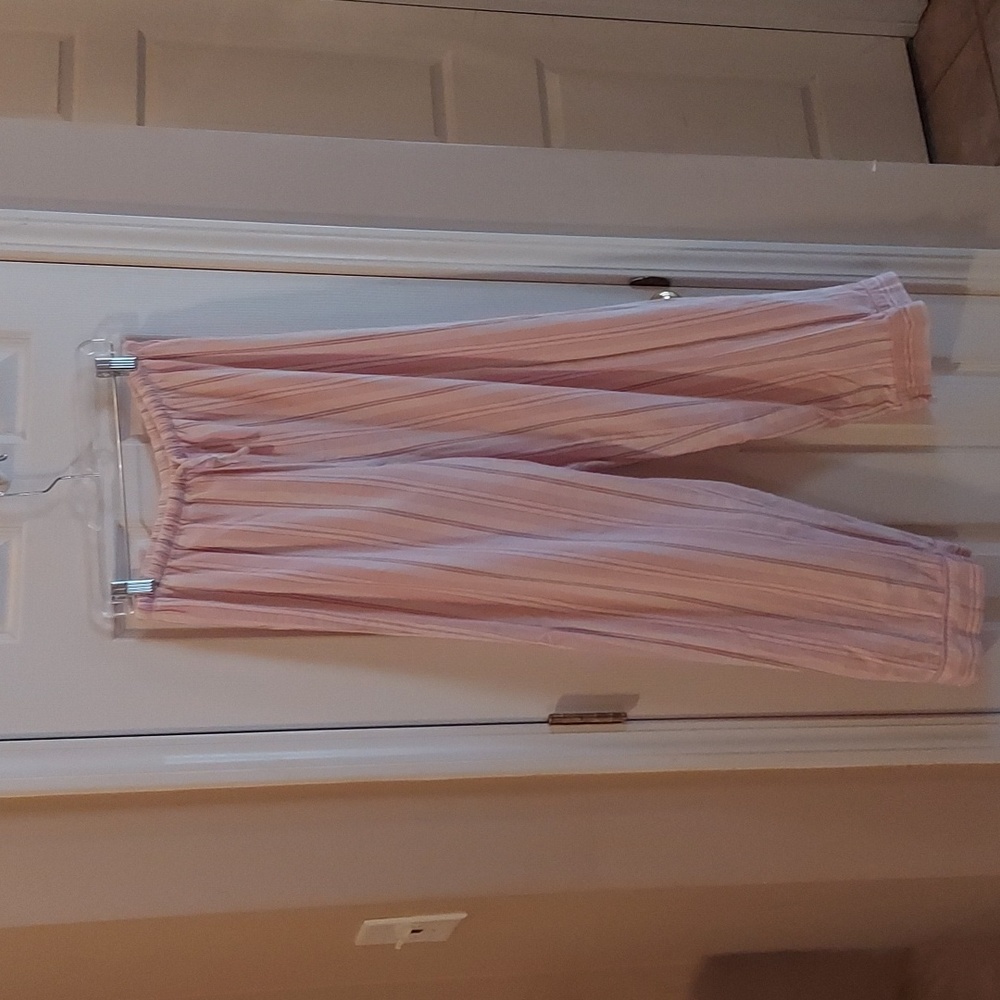 Y2k OLD NAVY COTTON PINK STRIPED WOMEN'S PAJAMA PANTS SIZE MED - EUC!